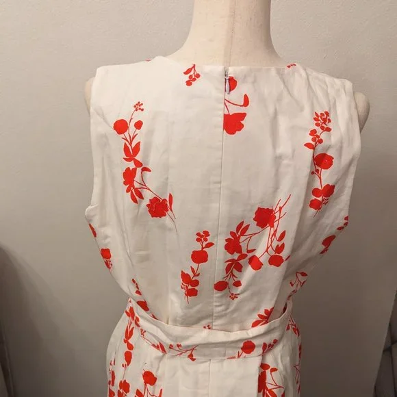 Ann Taylor Floral Button Flare Dress